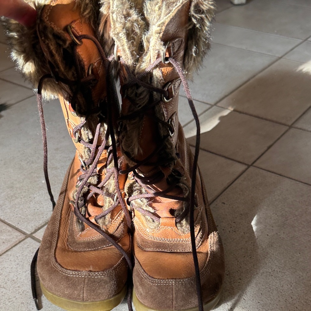 Aldo Brown Faux Fur-Lined Winter Boots
